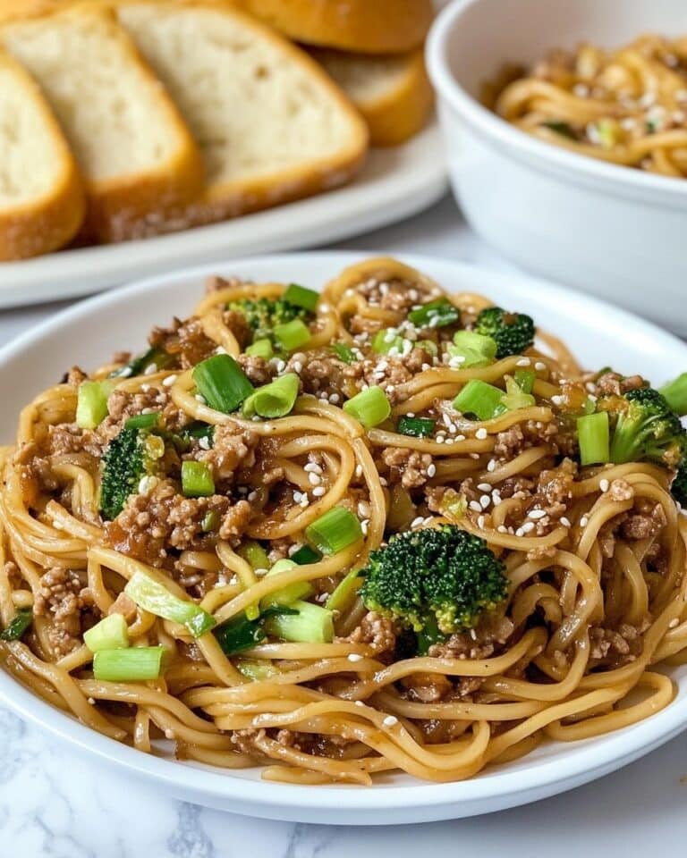 Mongolian Ground Beef and Noodles with Vegetables Recipe