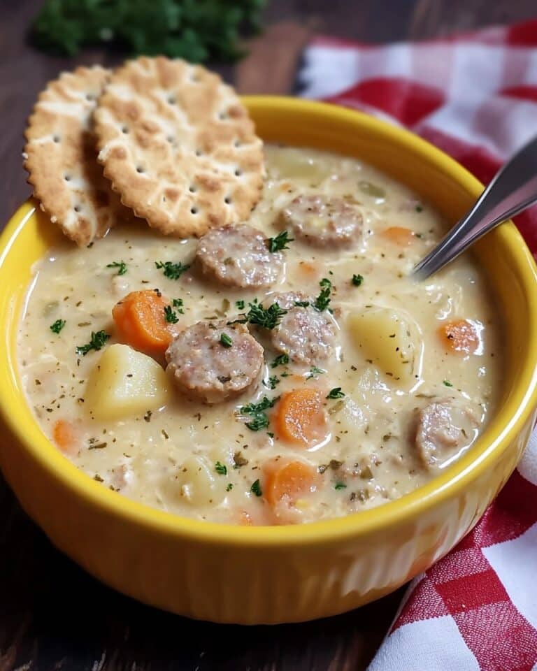 Crockpot Creamy Chicken, Sausage and Potato Stew Recipe