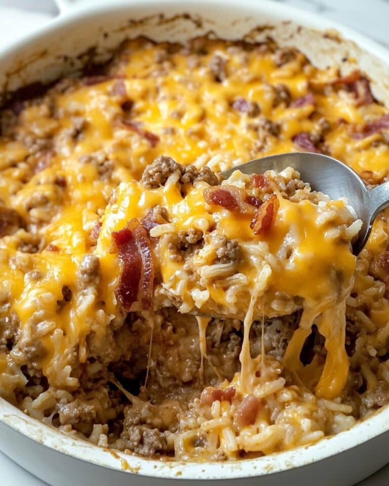 One Pot Bacon Cheeseburger Rice Recipe