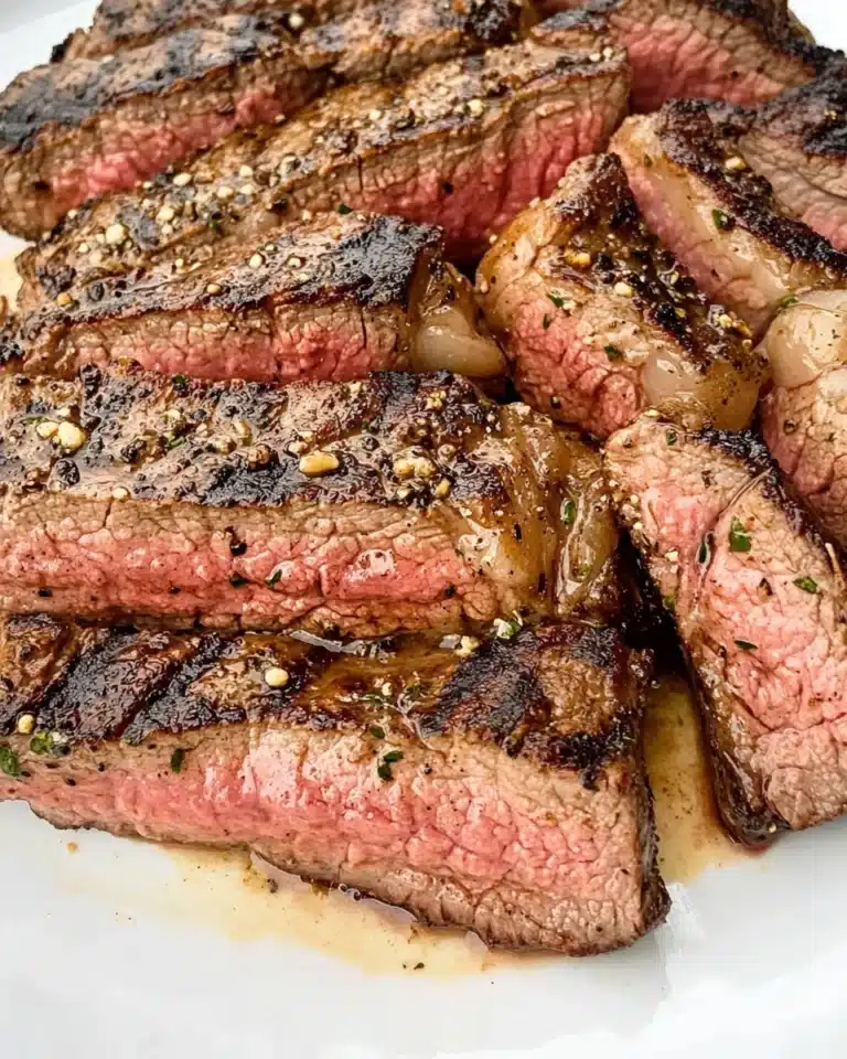 Cast Iron Steaks with Cognac Peppercorn Sauce Recipe