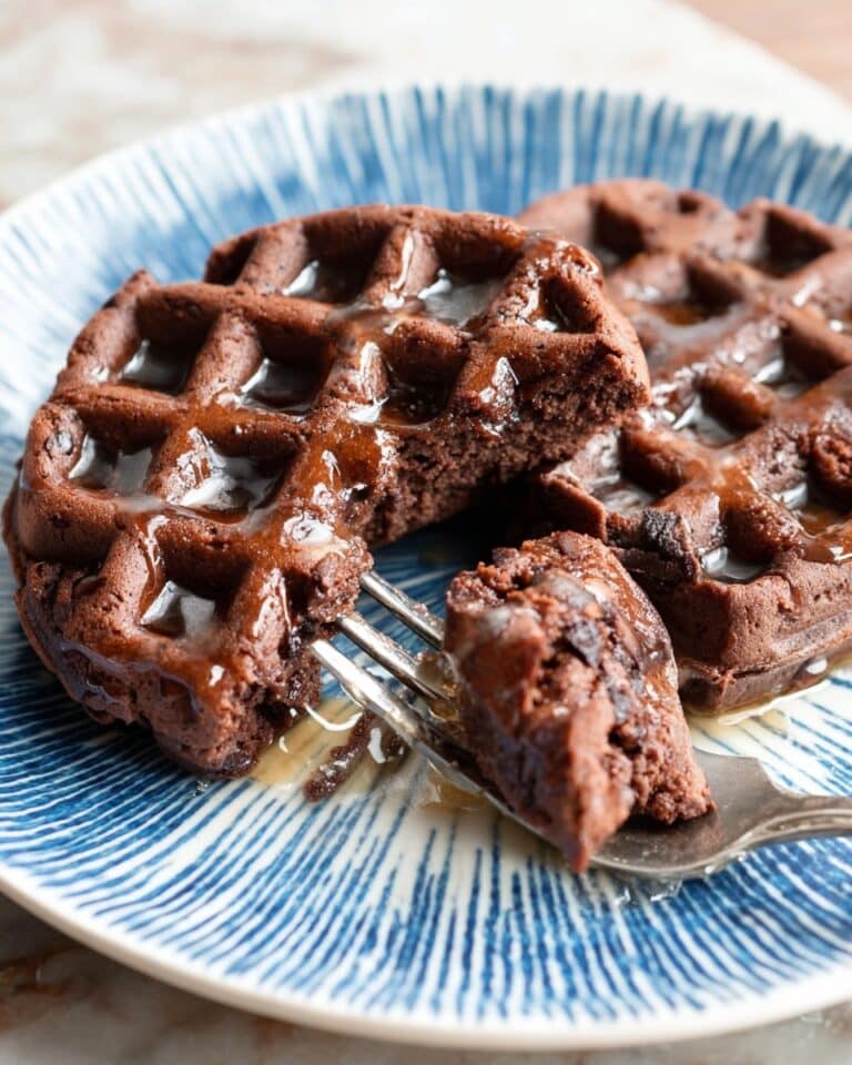 Brownie Waffles with Peanut Butter and Chocolate Chips Recipe
