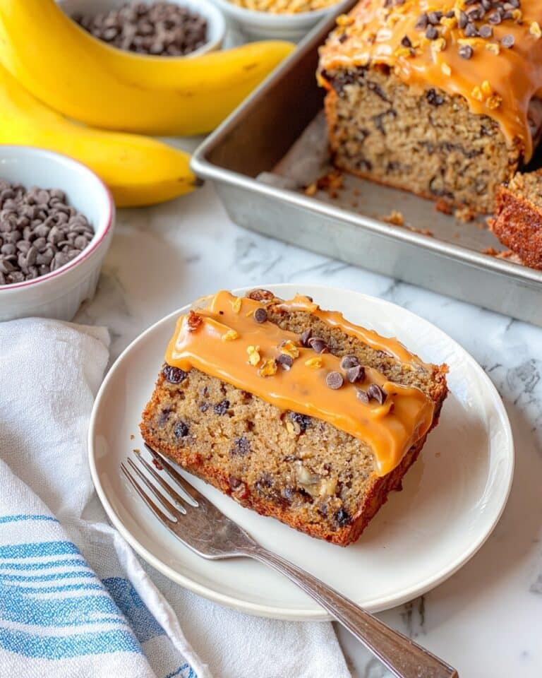 Elvis Banana Bread with Candied Bacon and Chocolate Glaze Recipe