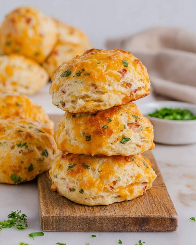 Protein Biscuits with Cottage Cheese, Cheddar, Ham, and Chives Recipe