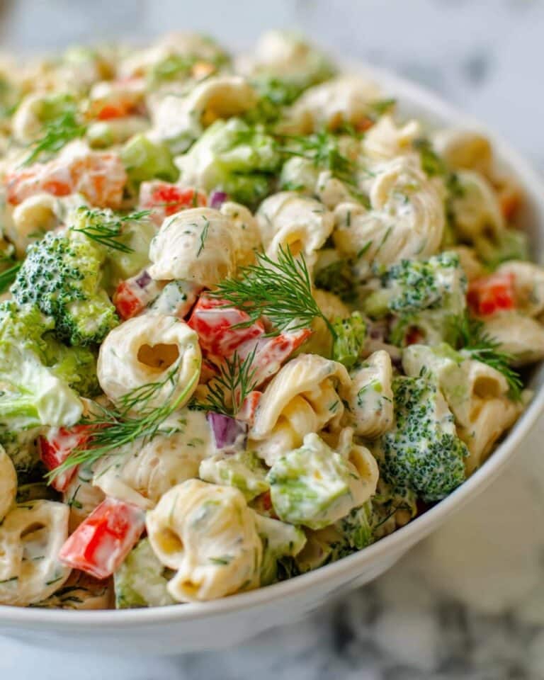 Creamy Ranch Protein Pasta Salad with Chicken and Vegetables Recipe