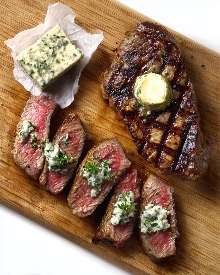 Grilled New York Strip Steak with Herb Compound Butter Recipe