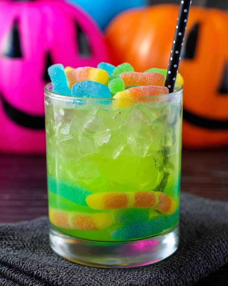 Halloween Punch with Gummy Worms Recipe