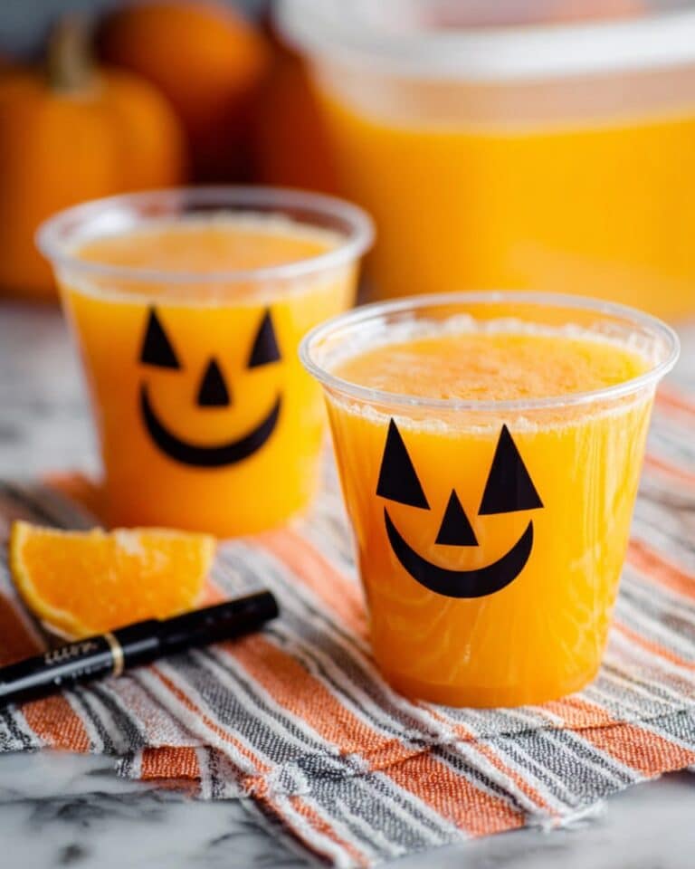 Halloween Punch with Orange Sherbet and Fruit Juices Recipe