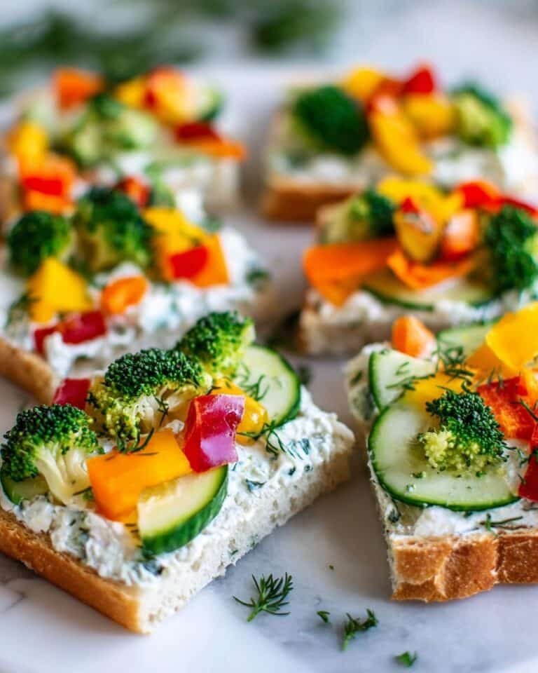 Veggie Crescent Roll Pizza with Herb Cream Cheese Spread Recipe
