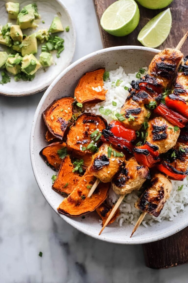 Grilled Chili Lime Honey Chicken with Sweet Potatoes and Avocado Salsa Recipe