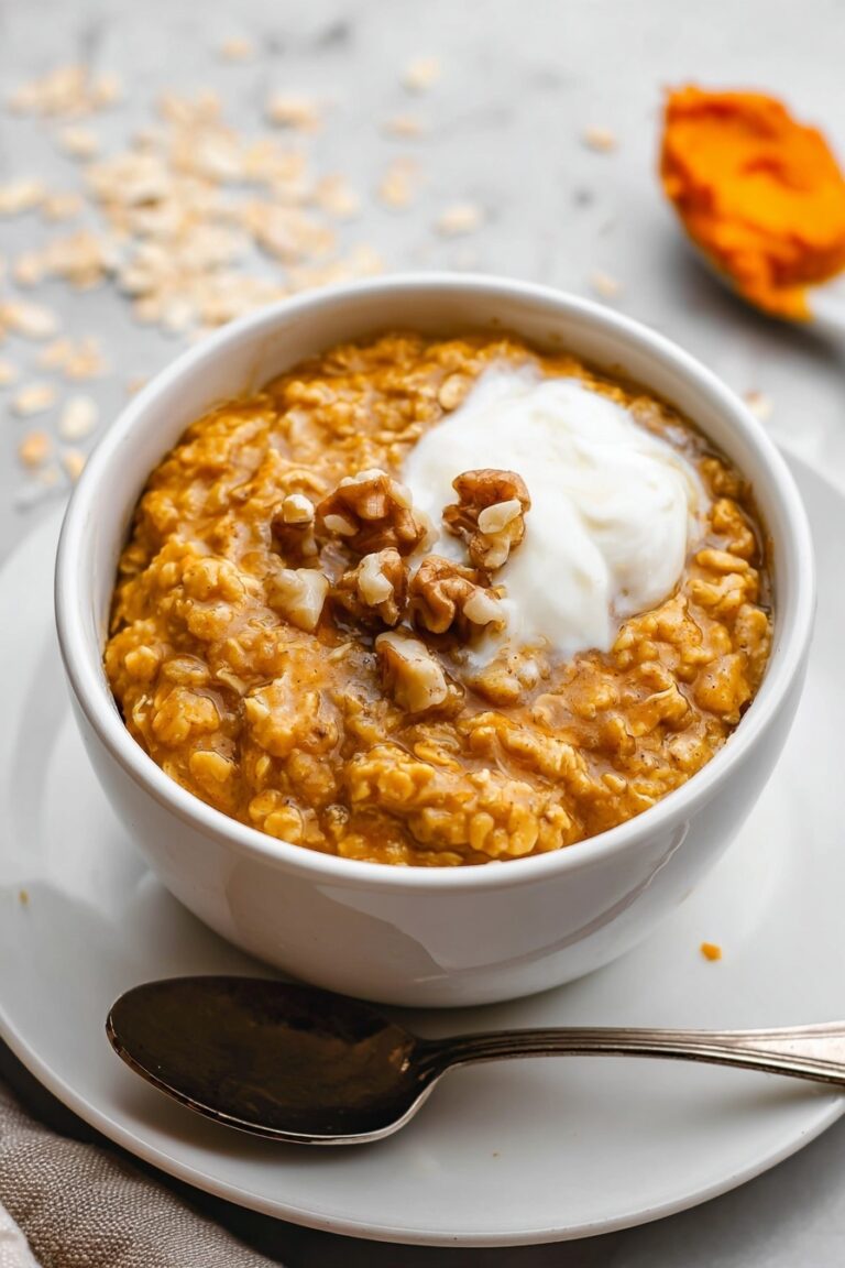 Pumpkin Oatmeal with Warm Spices and Nuts Recipe