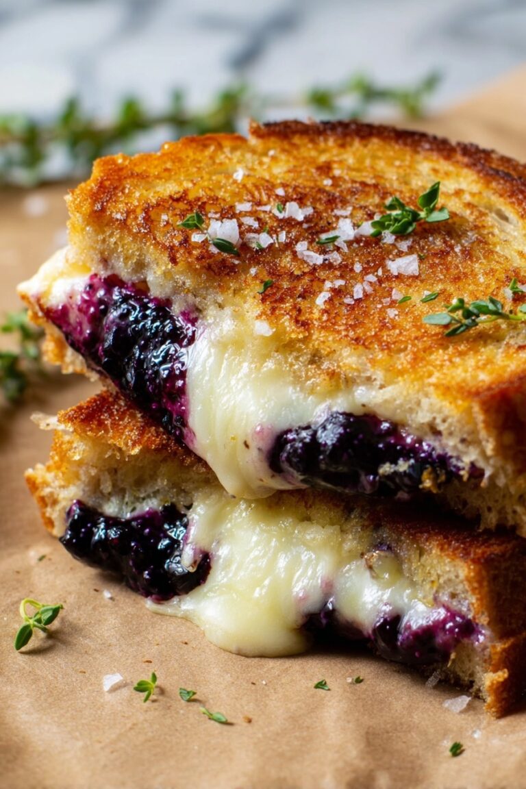 Blueberry Lemon Thyme White Cheddar Grilled Cheese Sandwiches Recipe