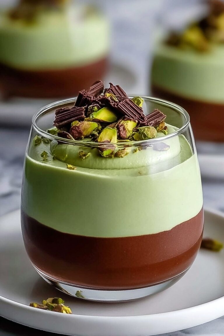 Pistachio Mousse with Chocolate Ganache Recipe