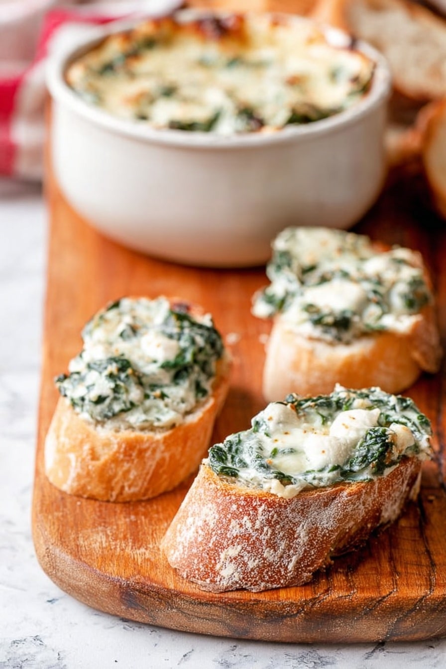 Baked Spinach Dip, spinach dip appetizer, cheesy spinach dip, easy party dips, creamy spinach dip - A round red ceramic bowl filled with a layer of melted, golden-brown cheese on top, showing a slightly bubbly and toasted texture. The bowl is placed on a white marbled wooden board with slices of light brown crusty bread arranged behind and next to the bowl. The cheese layer is creamy white with spots of browned cheese, covering the contents fully. The background shows a white marbled surface with a beige cloth under the wooden board. photo taken with an iphone --ar 2:3 --v 7