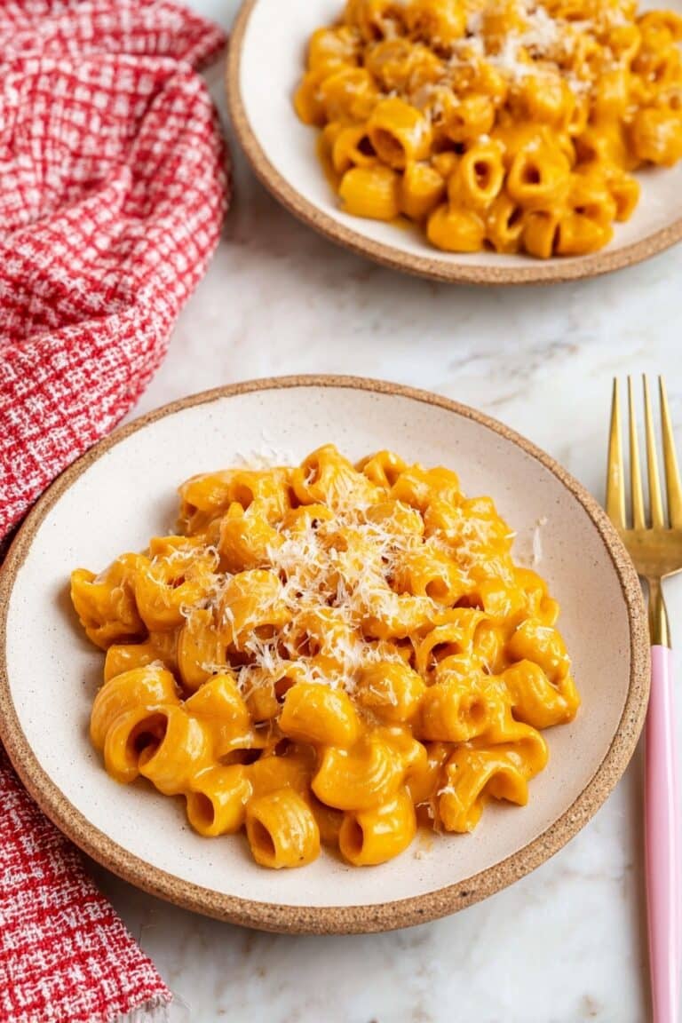 Roasted Pumpkin & Garlic Pasta with Parmesan Recipe
