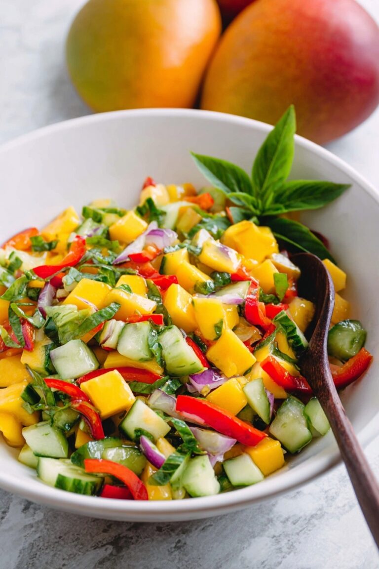 Mango Salad with Fresh Basil and Lemon Ginger Dressing Recipe