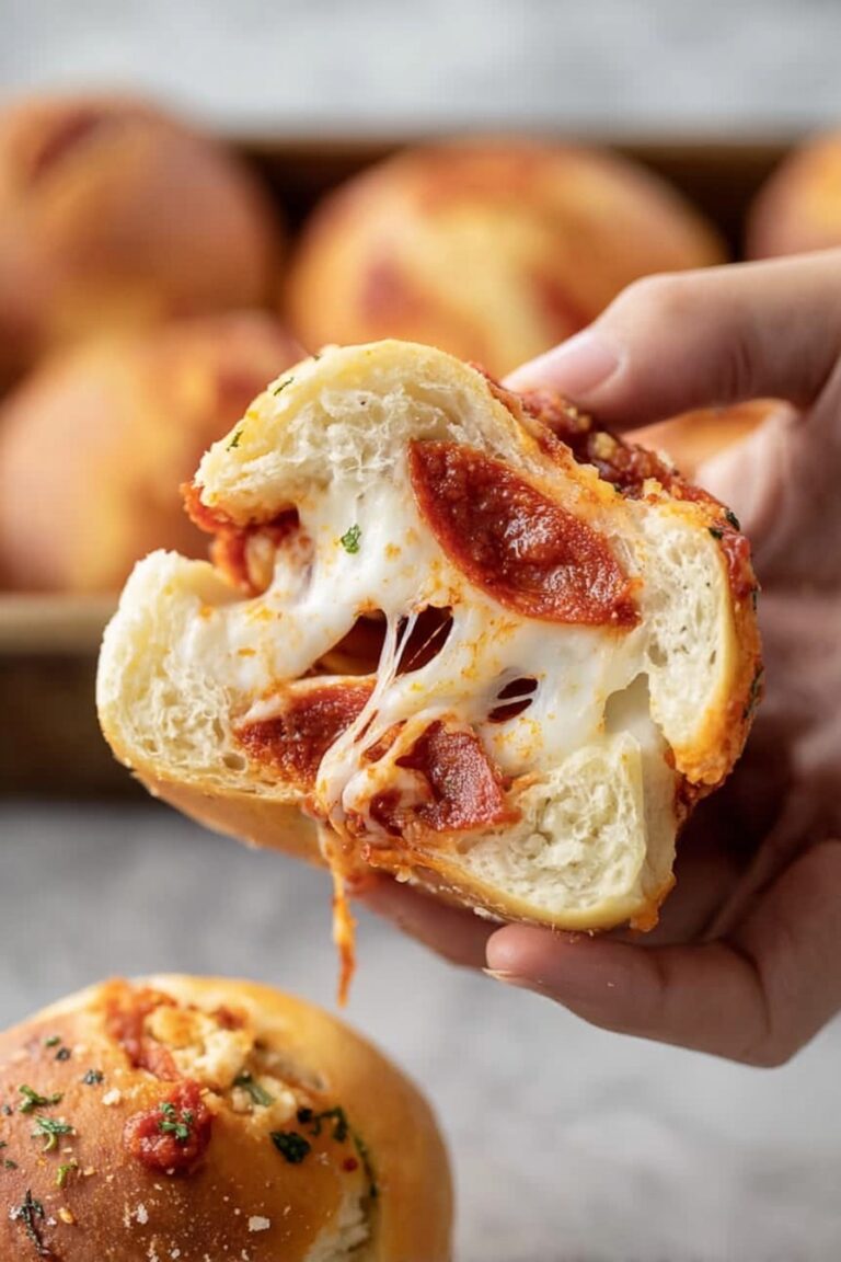 Cheesy Pizza Bombs with Garlic Butter Recipe