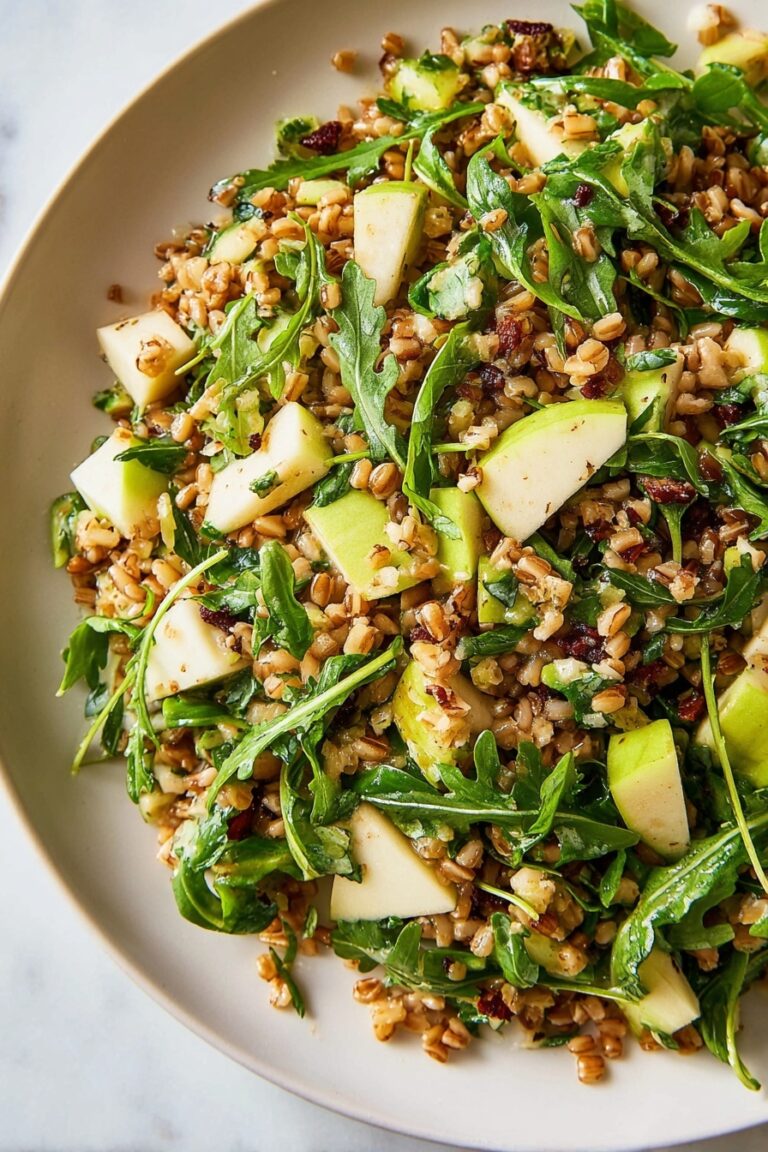 Healthy Farro Salad with Apple and Arugula Recipe