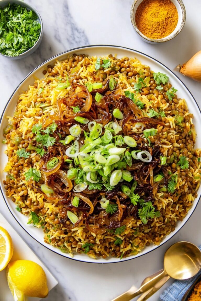Savory Lentil and Rice Mujadara Recipe