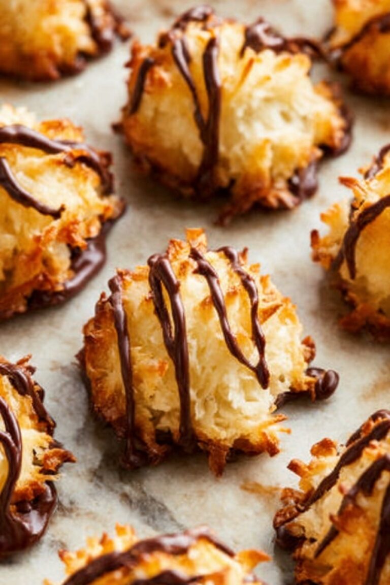 Coconut Macaroons with Chocolate Drizzle Recipe