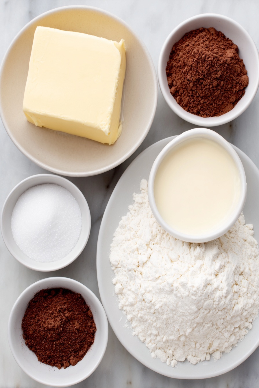 Eggnog Cookies with Creamy Icing, holiday eggnog cookies, festive eggnog cookie recipe, Christmas treats with eggnog, easy holiday cookie recipes - Flat lay of a small block of softened butter, a white ceramic bowl with granulated sugar, a small white bowl filled with creamy eggnog, a mound of all-purpose flour on a simple white plate, a small white bowl containing ground nutmeg, a small white bowl with baking soda, a separate small white bowl holding confectioners' sugar, placed on a clean white marble surface, soft natural light, photo taken with an iPhone, professional food photography style, fresh ingredients, white ceramic bowls, no bottles, no duplicates, no utensils, no packaging --ar 2:3 --v 7 --p m7354615311229779997