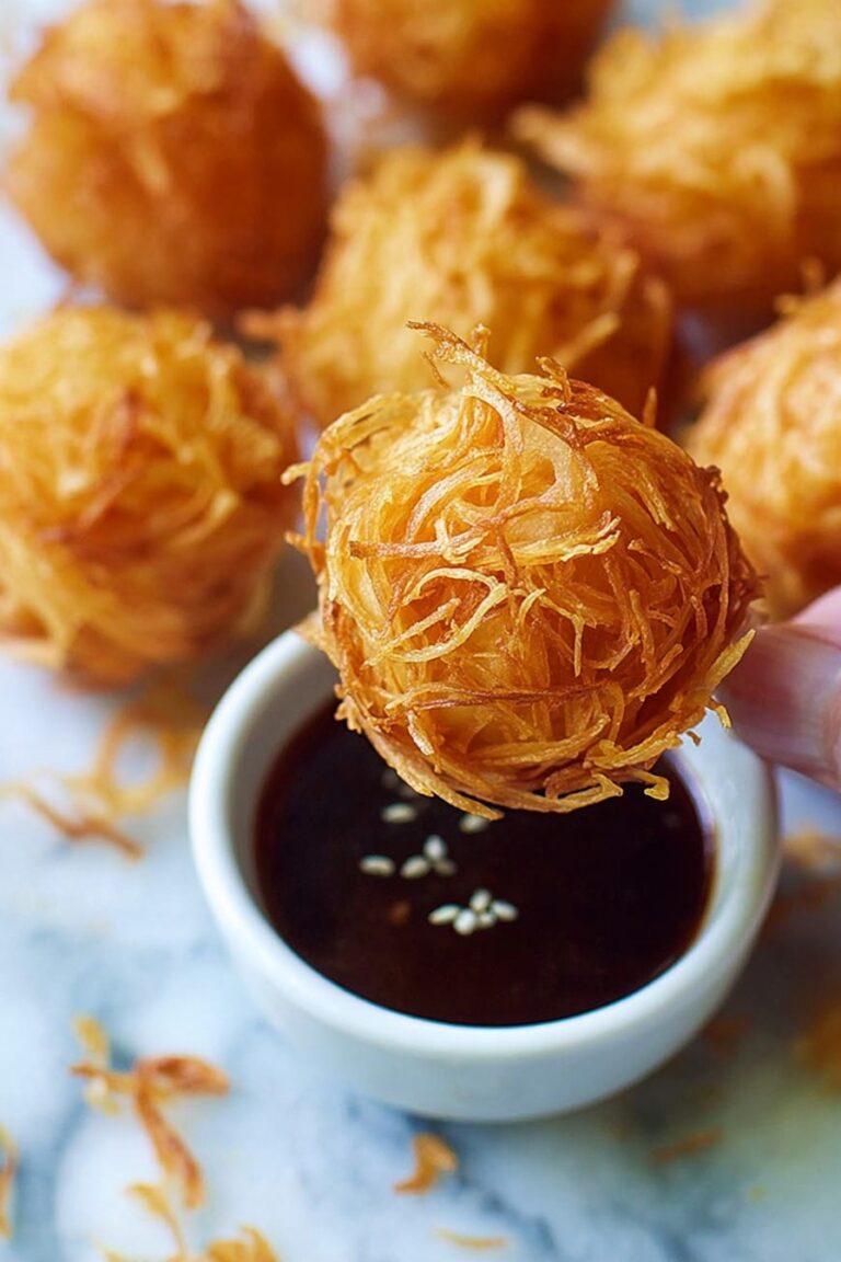 Crispy Shrimp Balls with Spring Roll Coating Recipe