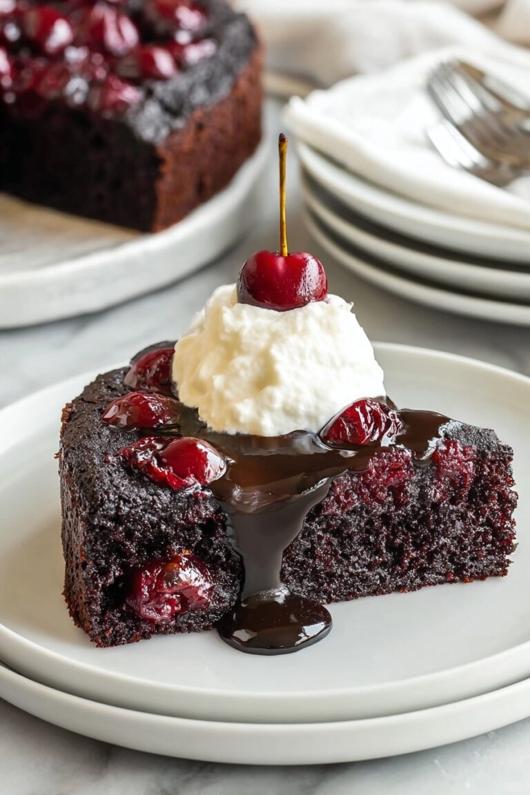 Chocolate Cherry Upside Down Cake Recipe