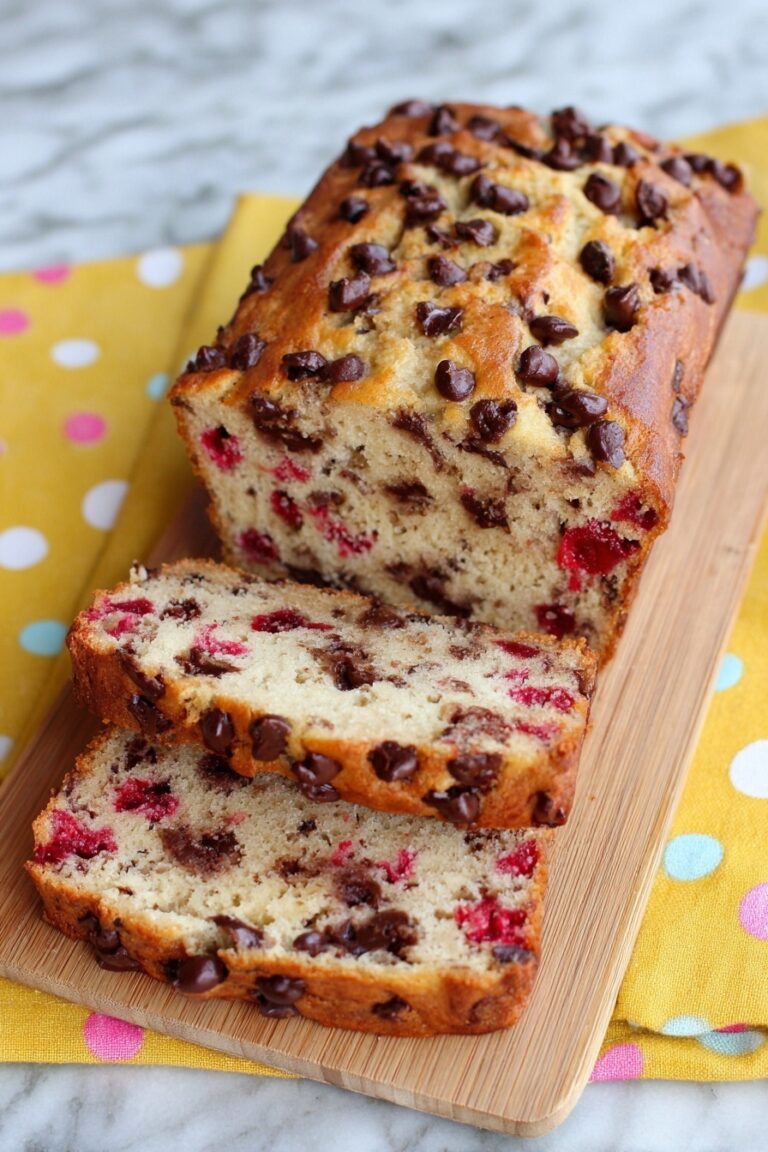 Raspberry Chocolate Banana Bread Recipe