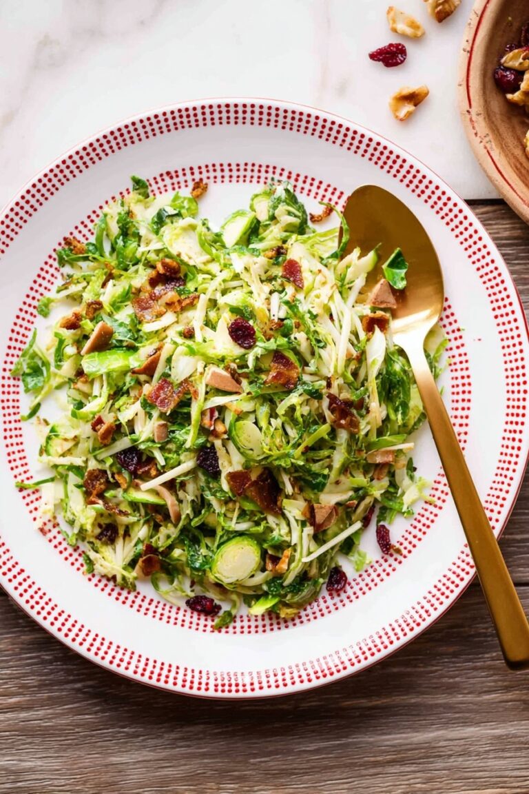 Brussels Sprouts Kale Apple Salad with Bacon Recipe