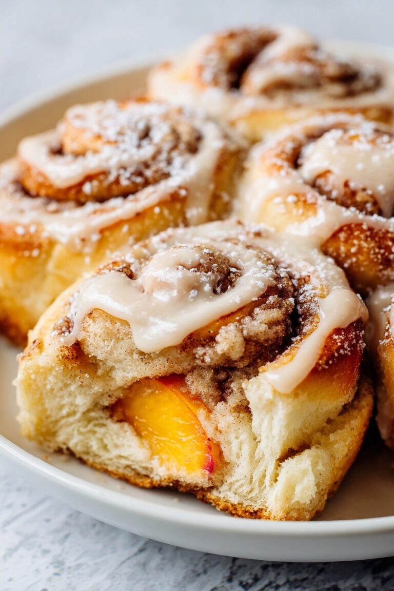 Peach Cinnamon Roll Bake Recipe