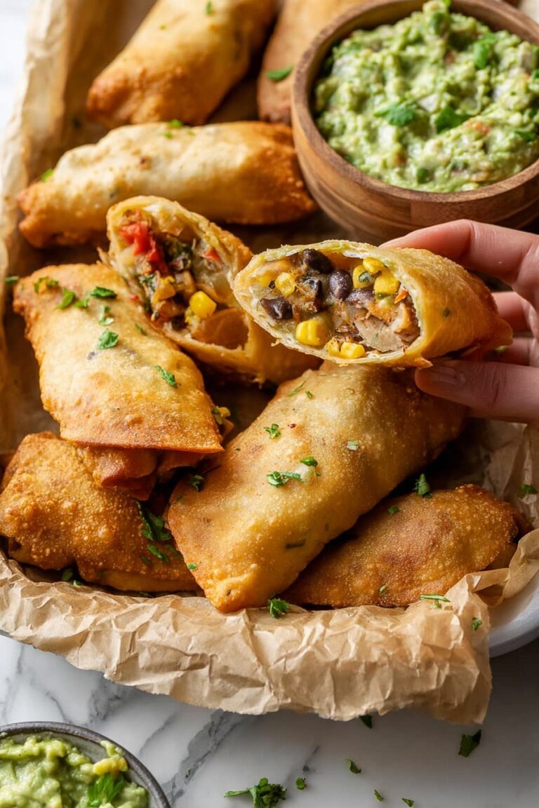 Southwest Chicken Egg Rolls with Avocado Ranch Recipe
