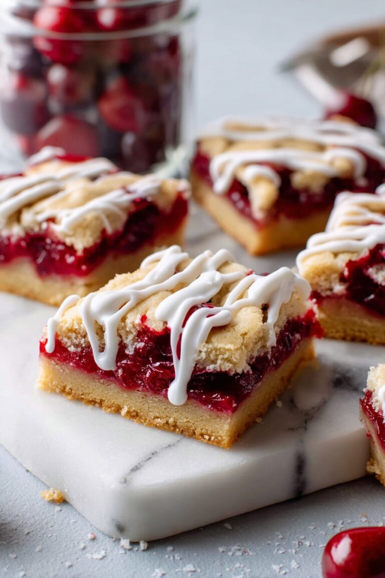 Cherry Pie Bars with Almond Glaze Recipe