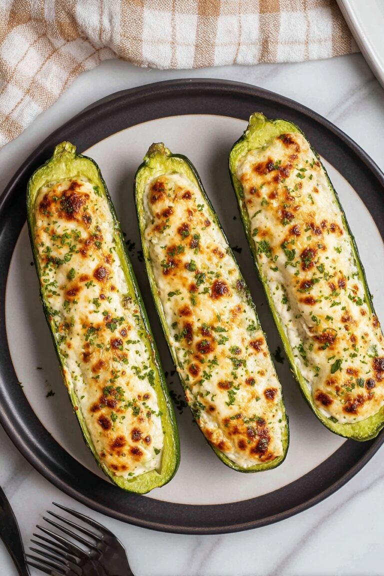 Cheese-Stuffed Zucchini Boats Recipe