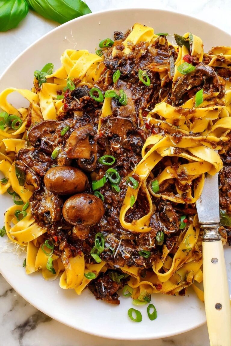 Savory Mushroom Ragu with Pasta Recipe
