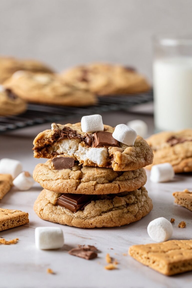 S’mores Cookies with Marshmallows and Graham Crackers Recipe